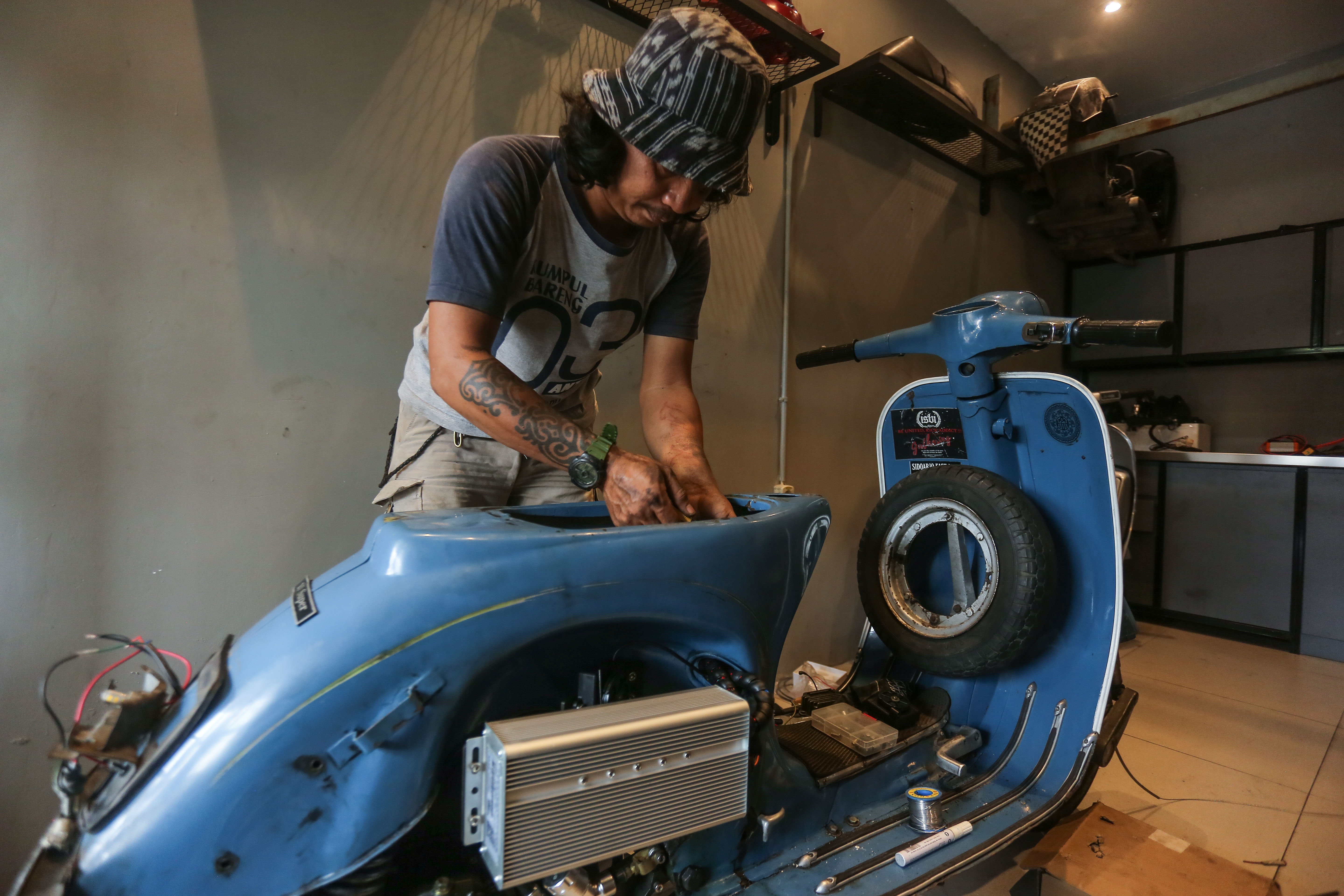 Konversi Motor Listrik Vespa