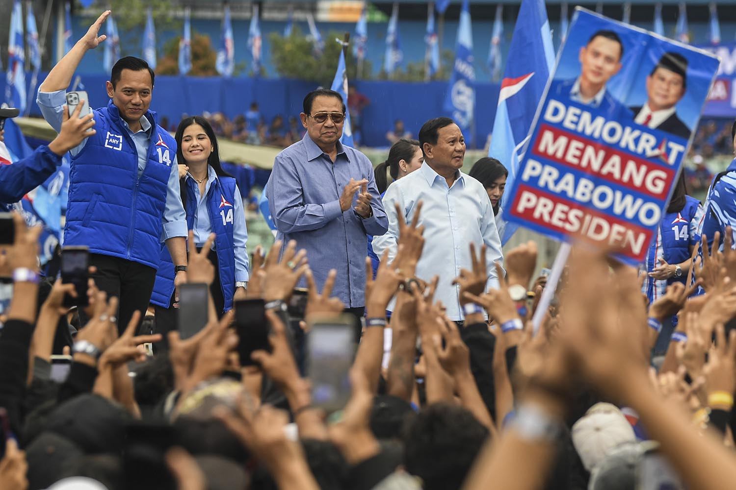 Prabowo Hadiri Kampanye Akbar Partai Demokrat di Malang