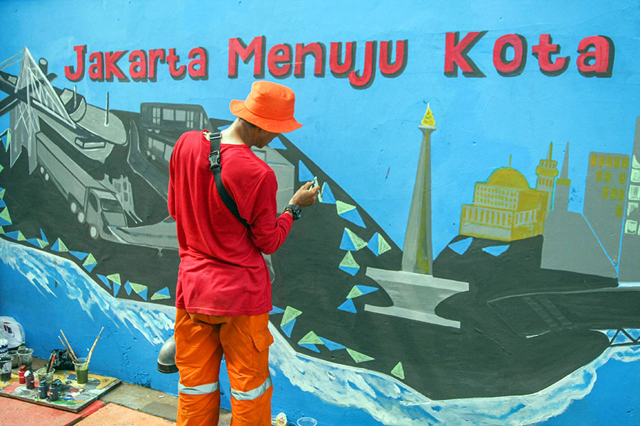 Mural Jakarta Menuju Kota Global 