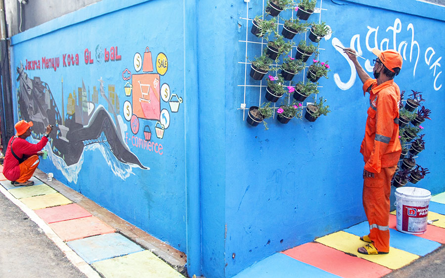 Mural Jakarta Menuju Kota Global 