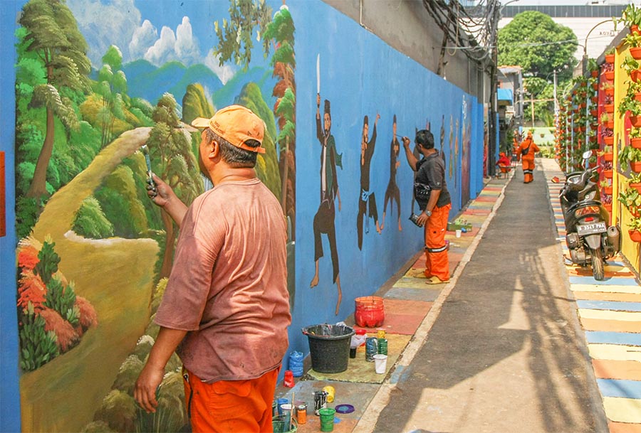 Mural Jakarta Menuju Kota Global 